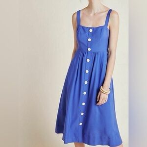 Maeve by Anthropologie Rosemary Blue Midi Dress Size 4
